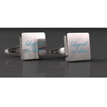 Sterling Silver Cufflinks, Square, 3/4"